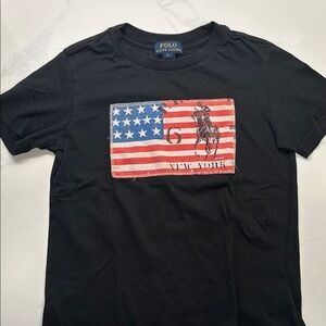 Polo by Ralph Lauren Black Tee with American flag